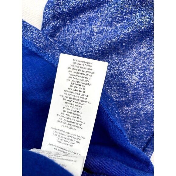 ‎Michael Kors Blouse Top Large Blue Silver Sparkle - Picture 4 of 5